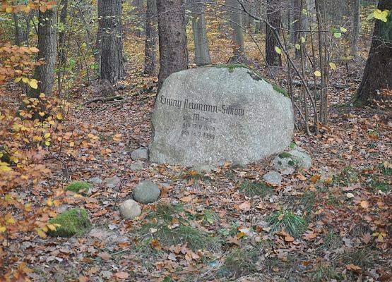 Cmentarz rodowy w Żelkówku. Nagrodek Emmy Neumann-Silkow, żony ostatniego wlaściciela miejscowości zmarłej w 1944 roku. fot. A. Kasprzak(2020)