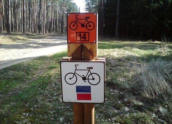 Oznakowanie trasy rowerowej. grafika